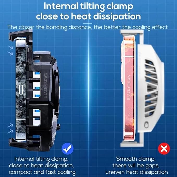 Phone Cooler With Blue Light Cooling Radiator For Gaming