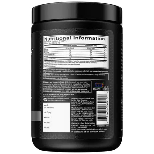 MuscleTech Platinum 100% Creatine Powder (Unflavoured - 250 Gram,83 Serves),
