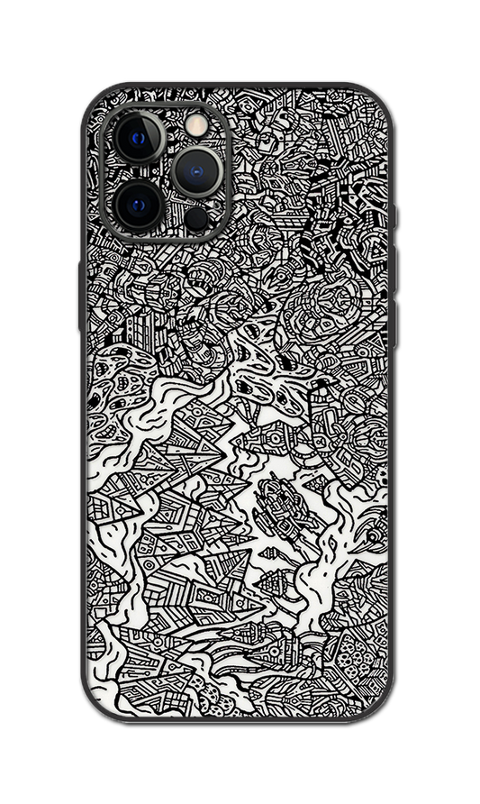 black and white abstract design Embossed Quality Skin For All Model