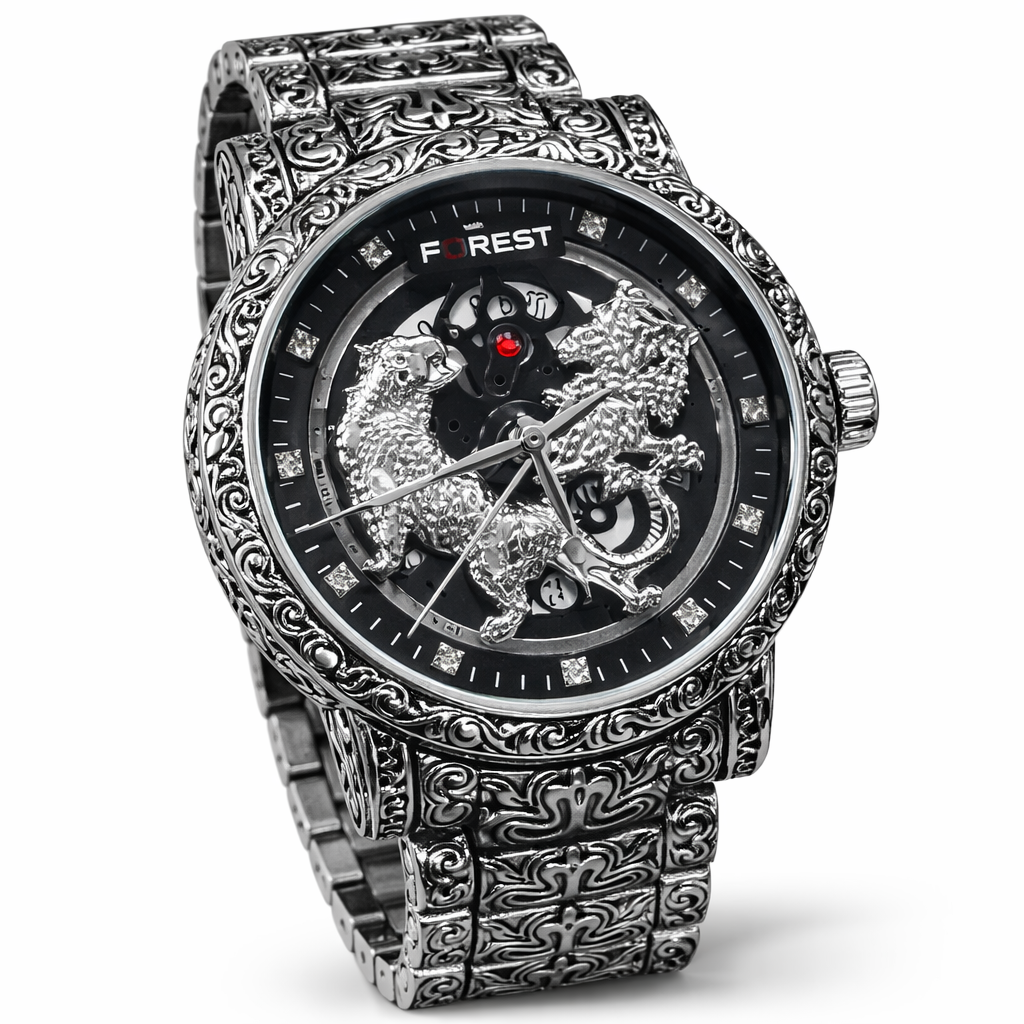 Forest Luxury Lion Curved Men Wrist Watch