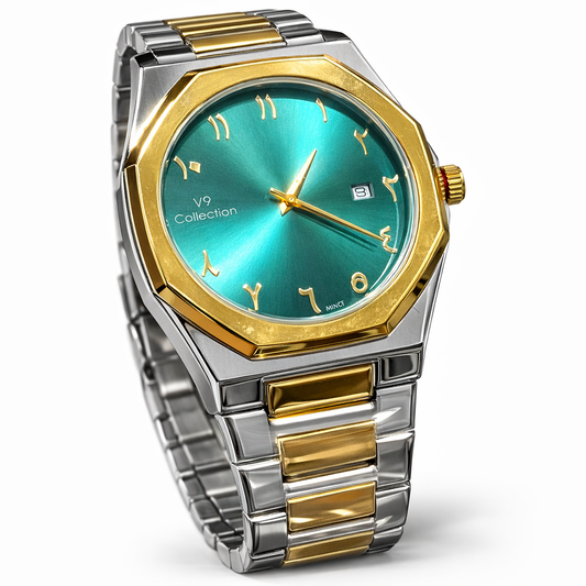 The V9 Collection " Sultan" | Eastern Arabic Two-Tone Integrated Sport Watch