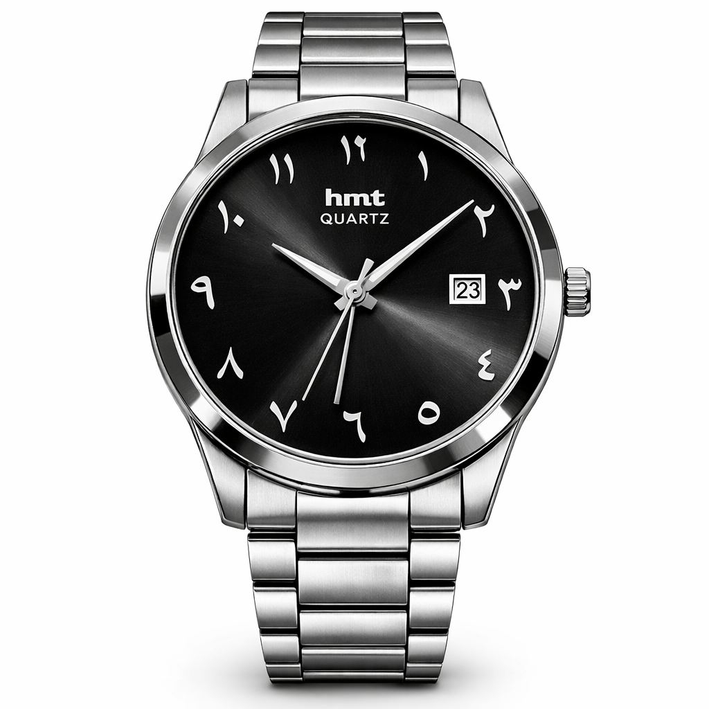 HMT Noir Arabic Classic – Stainless Steel Quartz Watch