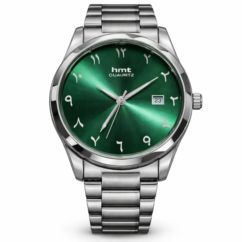HMT Noir Arabic Classic – Stainless Steel Quartz Watch
