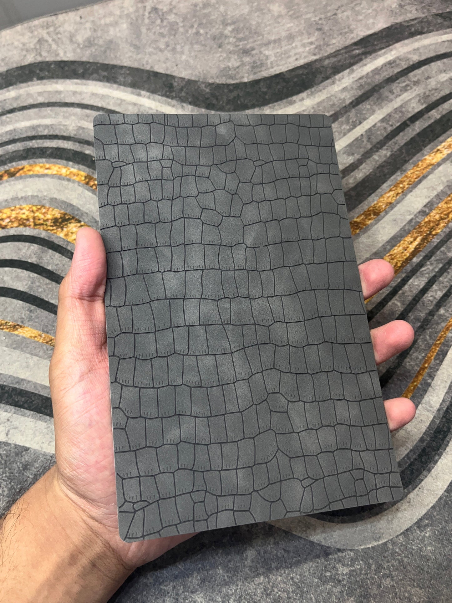 Grey Honeycomb 3M Vegan Leather High Quality Skin