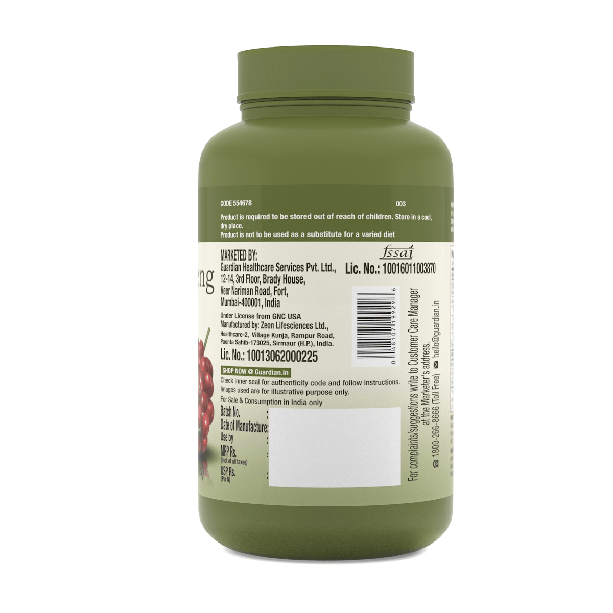 GNC Herbal Plus Triple Ginseng Root 60 Capsules